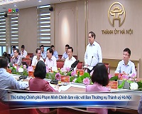 Thủ tướng Chính phủ Phạm Minh Chính làm việc với Ban Thường vụ Thành uỷ Hà Nội